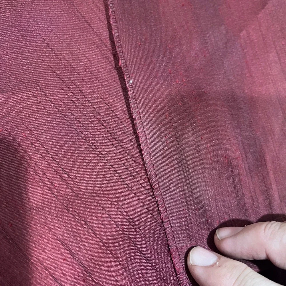 Pier 1 Imports Burgundy Faux Silk Slub Curtain Panels 54x118‎ 2pc Elegant Vtg